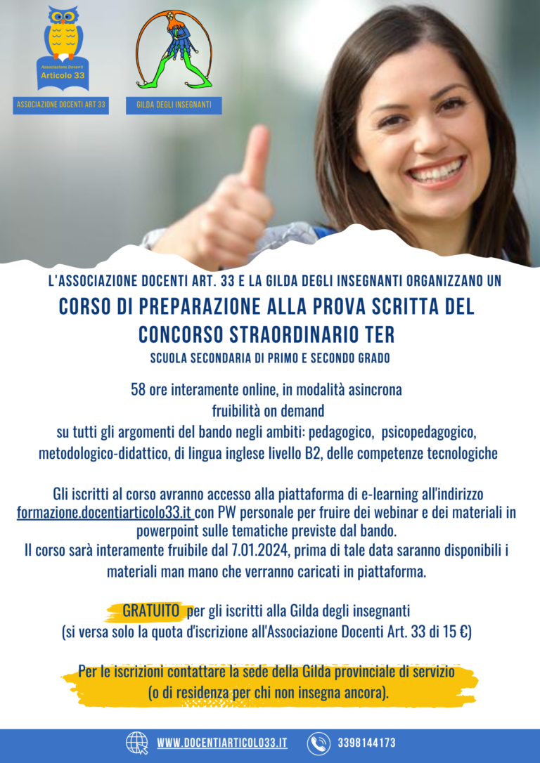 Corso Di Preparazione Alla Prova Scritta Del Concorso Straordinario TER ...